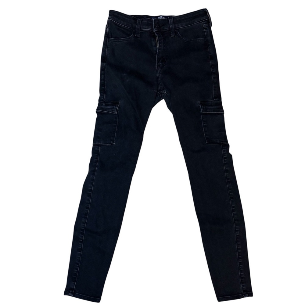 Hollister Black/Grey Distressed Wash High-Rise Super Skinny Jeans Size 27